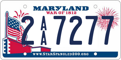 MD license plate 2AA7277