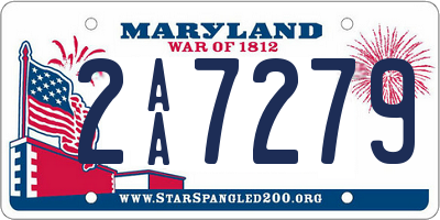 MD license plate 2AA7279