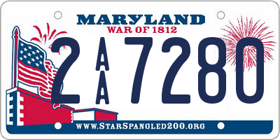 MD license plate 2AA7280