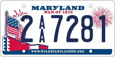 MD license plate 2AA7281