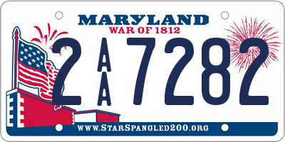 MD license plate 2AA7282