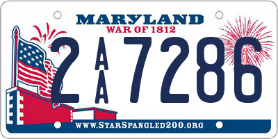 MD license plate 2AA7286