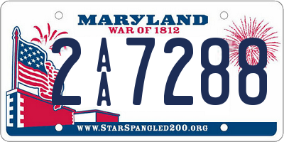 MD license plate 2AA7288