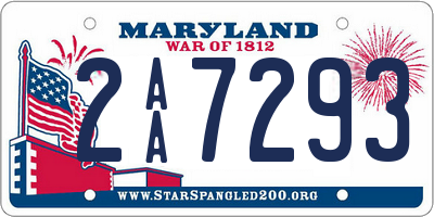 MD license plate 2AA7293