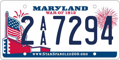 MD license plate 2AA7294