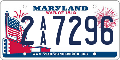 MD license plate 2AA7296