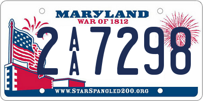 MD license plate 2AA7298