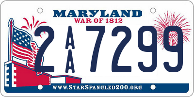 MD license plate 2AA7299