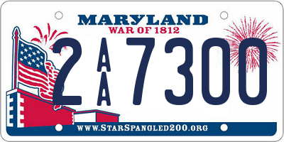 MD license plate 2AA7300