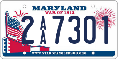 MD license plate 2AA7301