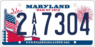 MD license plate 2AA7304