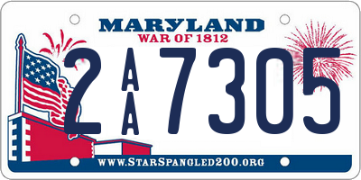 MD license plate 2AA7305