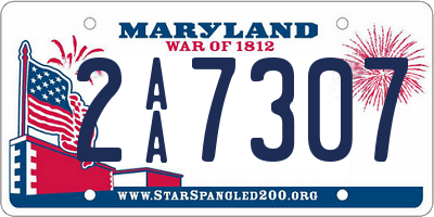 MD license plate 2AA7307