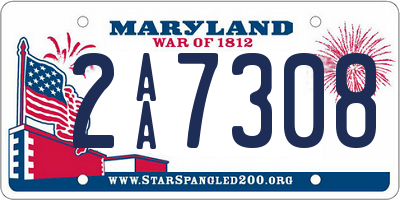 MD license plate 2AA7308