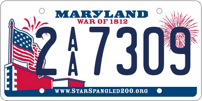 MD license plate 2AA7309