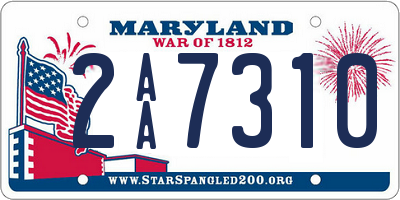 MD license plate 2AA7310