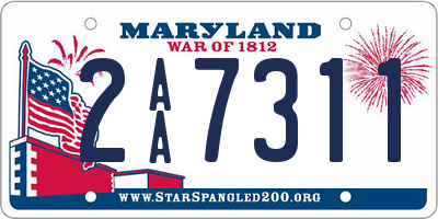 MD license plate 2AA7311