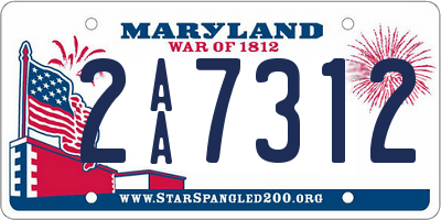 MD license plate 2AA7312