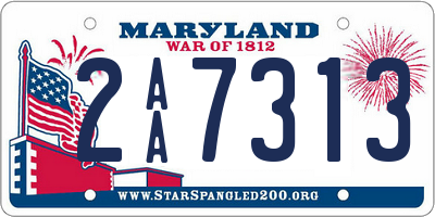 MD license plate 2AA7313