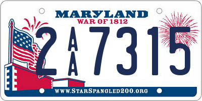 MD license plate 2AA7315