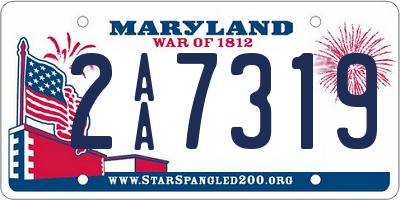 MD license plate 2AA7319