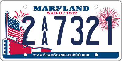 MD license plate 2AA7321