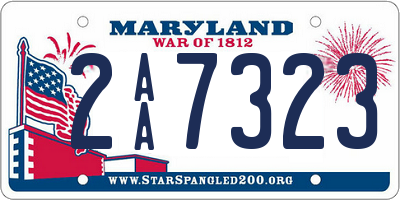 MD license plate 2AA7323