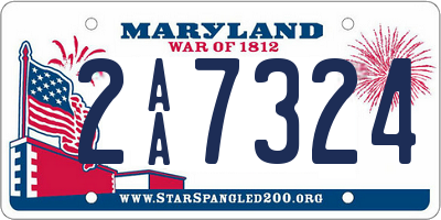 MD license plate 2AA7324