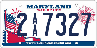 MD license plate 2AA7327