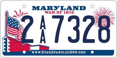 MD license plate 2AA7328