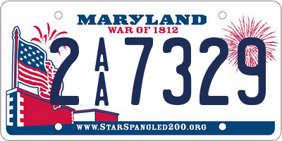 MD license plate 2AA7329