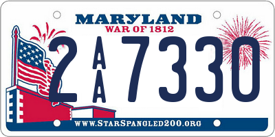 MD license plate 2AA7330