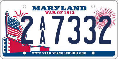 MD license plate 2AA7332