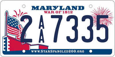 MD license plate 2AA7335