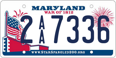 MD license plate 2AA7336