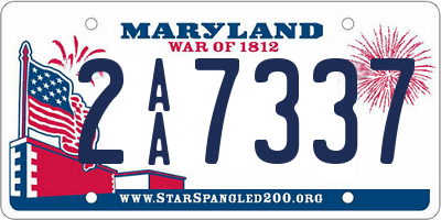 MD license plate 2AA7337