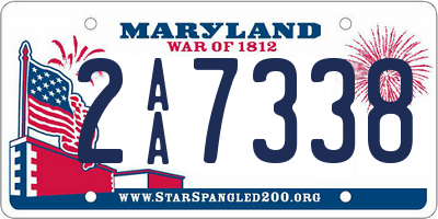 MD license plate 2AA7338