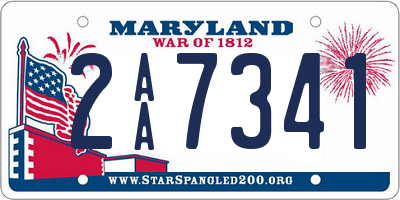 MD license plate 2AA7341