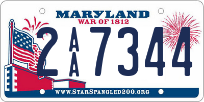 MD license plate 2AA7344