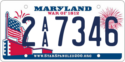 MD license plate 2AA7346