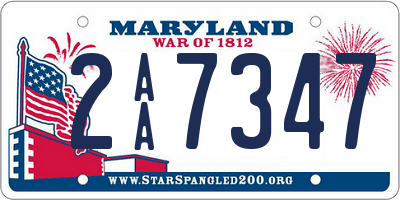 MD license plate 2AA7347