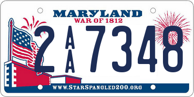 MD license plate 2AA7348