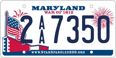 MD license plate 2AA7350