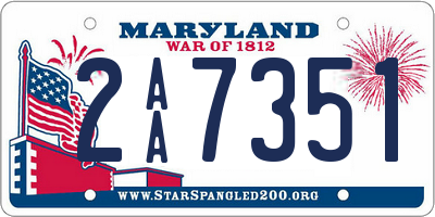 MD license plate 2AA7351