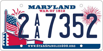 MD license plate 2AA7352