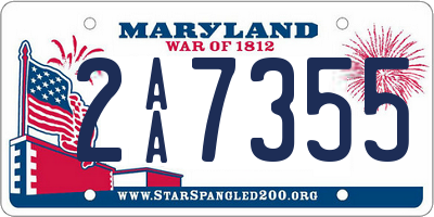 MD license plate 2AA7355