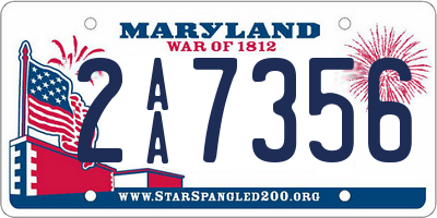 MD license plate 2AA7356