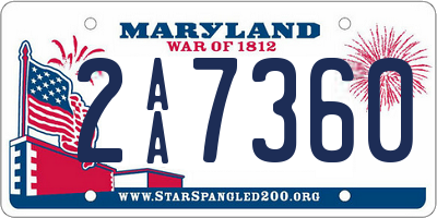 MD license plate 2AA7360