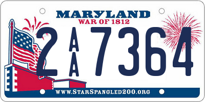 MD license plate 2AA7364