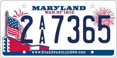 MD license plate 2AA7365